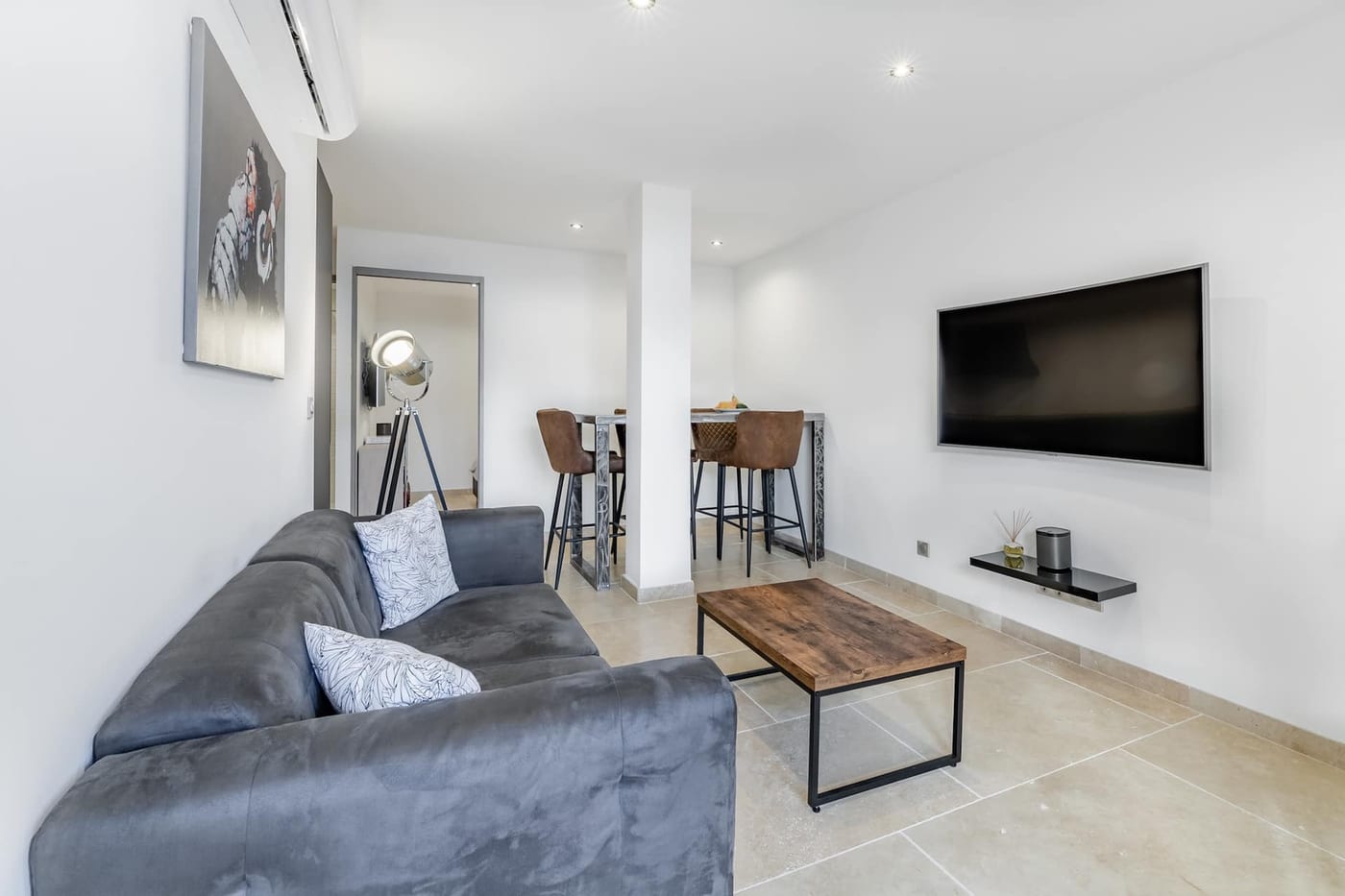 Living room with sofa and TV